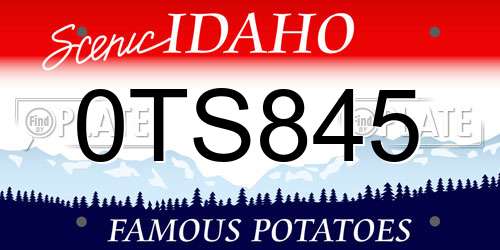 0TS845 Idaho License Plate