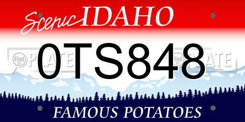 0TS848 Idaho License Plate