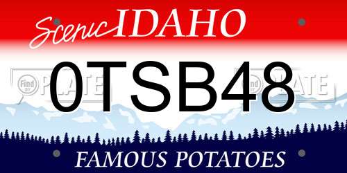 0TSB48 Idaho License Plate