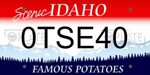 0TSE40 Idaho License Plate