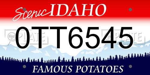 0TT6545 Idaho License Plate