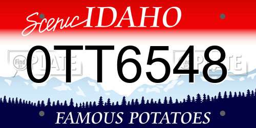 0TT6548 Idaho License Plate