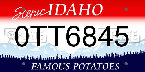 0TT6845 Idaho License Plate