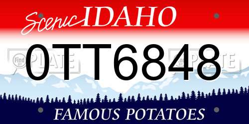 0TT6848 Idaho License Plate
