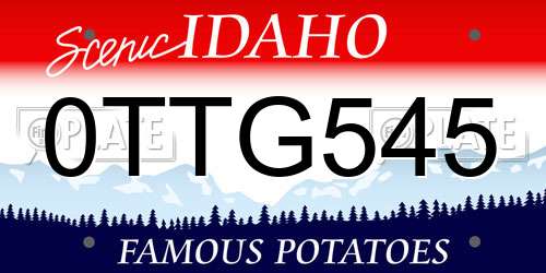 0TTG545 Idaho License Plate