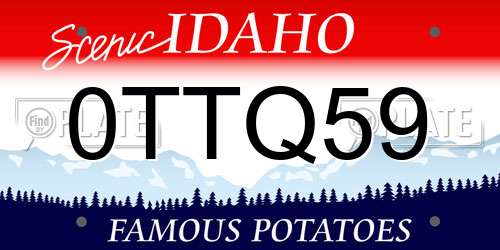 0TTQ59 Idaho License Plate