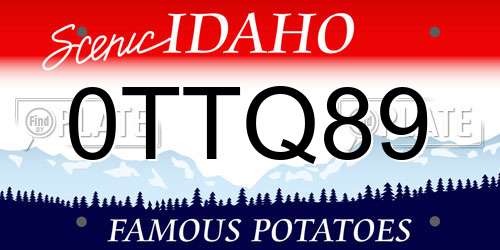 0TTQ89 Idaho License Plate