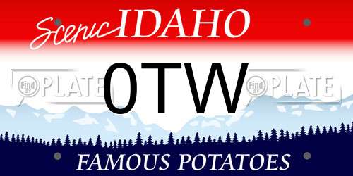 0TW Idaho License Plate