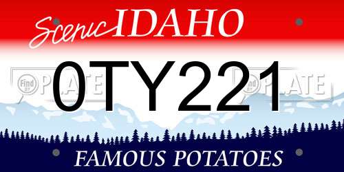 0TY221 Idaho License Plate