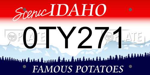 0TY271 Idaho License Plate