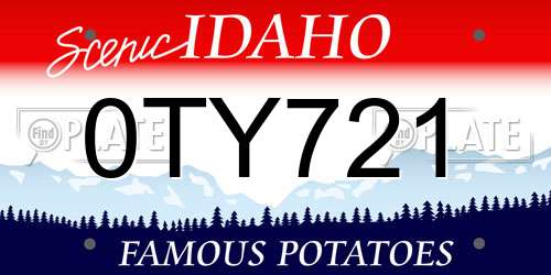 0TY721 Idaho License Plate