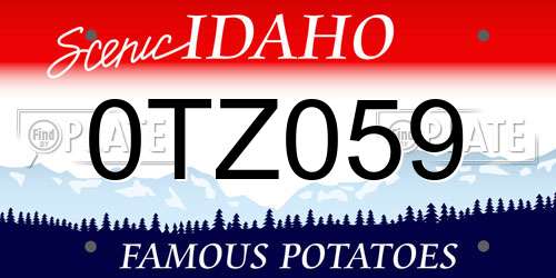 0TZ059 Idaho License Plate