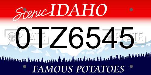 0TZ6545 Idaho License Plate