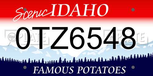 0TZ6548 Idaho License Plate