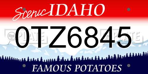 0TZ6845 Idaho License Plate