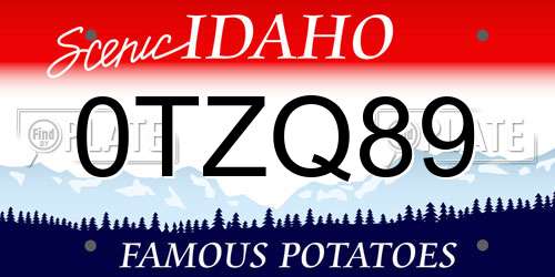 0TZQ89 Idaho License Plate