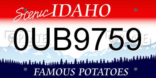 0UB9759 Idaho License Plate