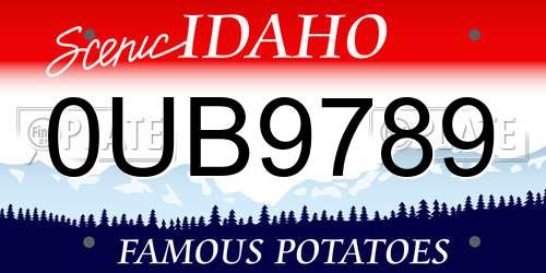 0UB9789 Idaho License Plate