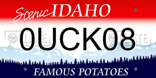 0UCK08 Idaho License Plate