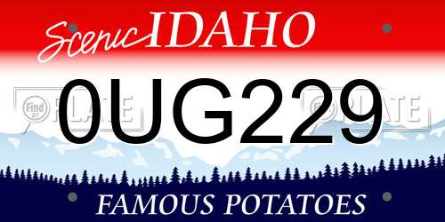 0UG229 Idaho License Plate