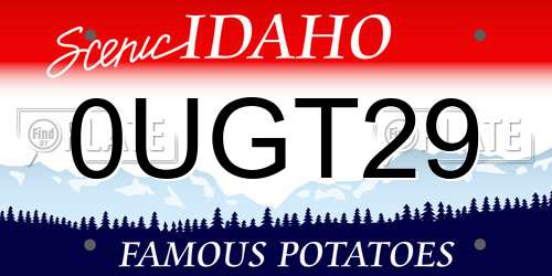 0UGT29 Idaho License Plate