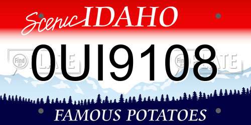 0UI9108 Idaho License Plate