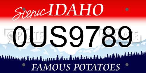 0US9789 Idaho License Plate