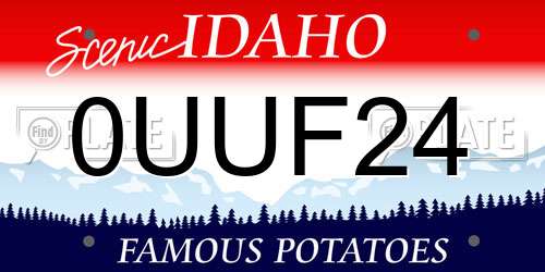 0UUF24 Idaho License Plate