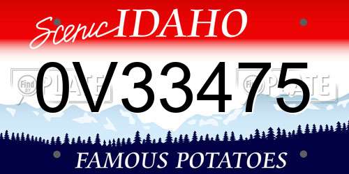 0V33475 Idaho License Plate