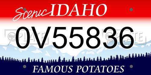 0V55836 Idaho License Plate