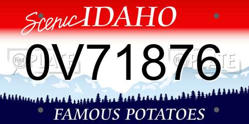 0V71876 Idaho License Plate