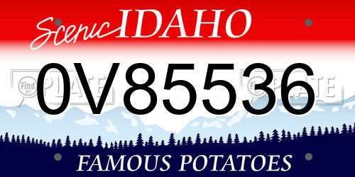 0V85536 Idaho License Plate