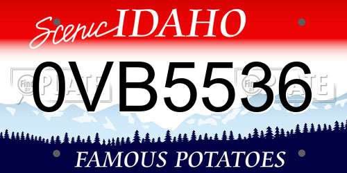 0VB5536 Idaho License Plate