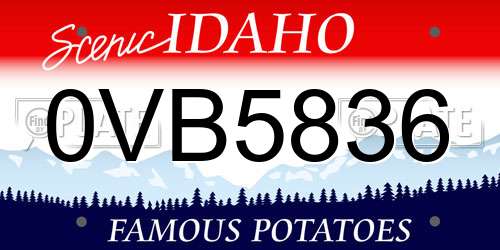 0VB5836 Idaho License Plate