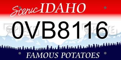 0VB8116 Idaho License Plate