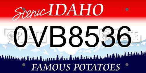 0VB8536 Idaho License Plate