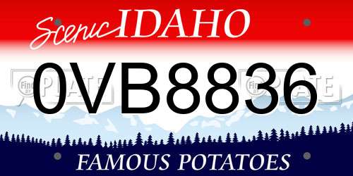 0VB8836 Idaho License Plate