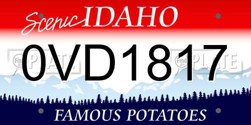 0VD1817 Idaho License Plate