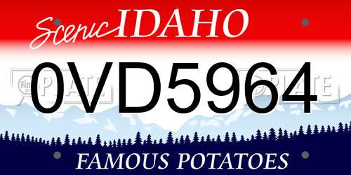 0VD5964 Idaho License Plate