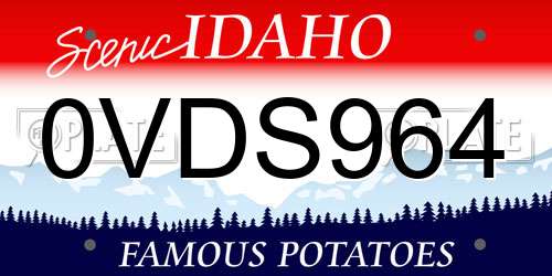0VDS964 Idaho License Plate
