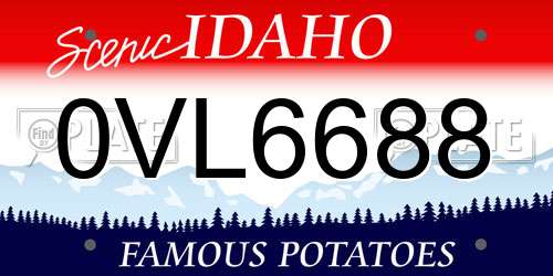 0VL6688 Idaho License Plate