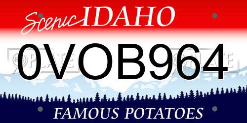 0VOB964 Idaho License Plate