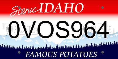 0VOS964 Idaho License Plate