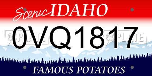 0VQ1817 Idaho License Plate