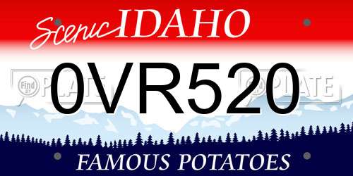 0VR520 Idaho License Plate
