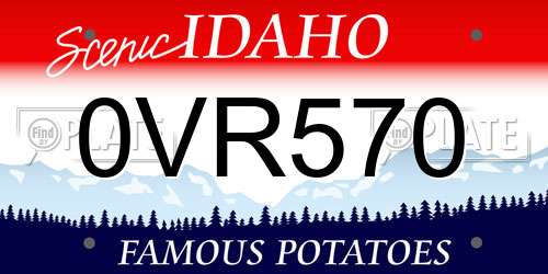 0VR570 Idaho License Plate