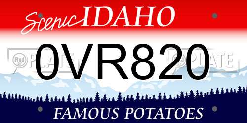 0VR820 Idaho License Plate