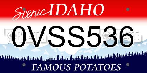 0VSS536 Idaho License Plate