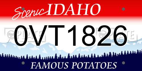 0VT1826 Idaho License Plate