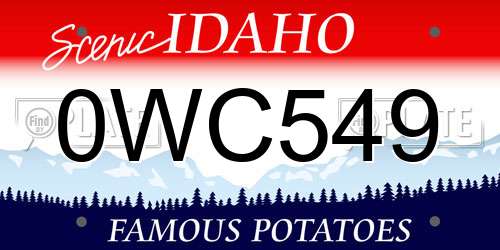 0WC549 Idaho License Plate